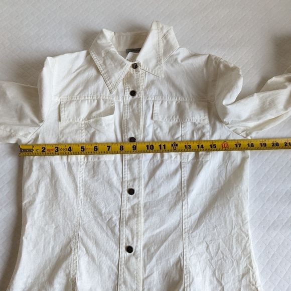 Sarah Pacini Vintage 100% Linen Button down shirt, Made in Italy  white, size M - Picture 5 of 13